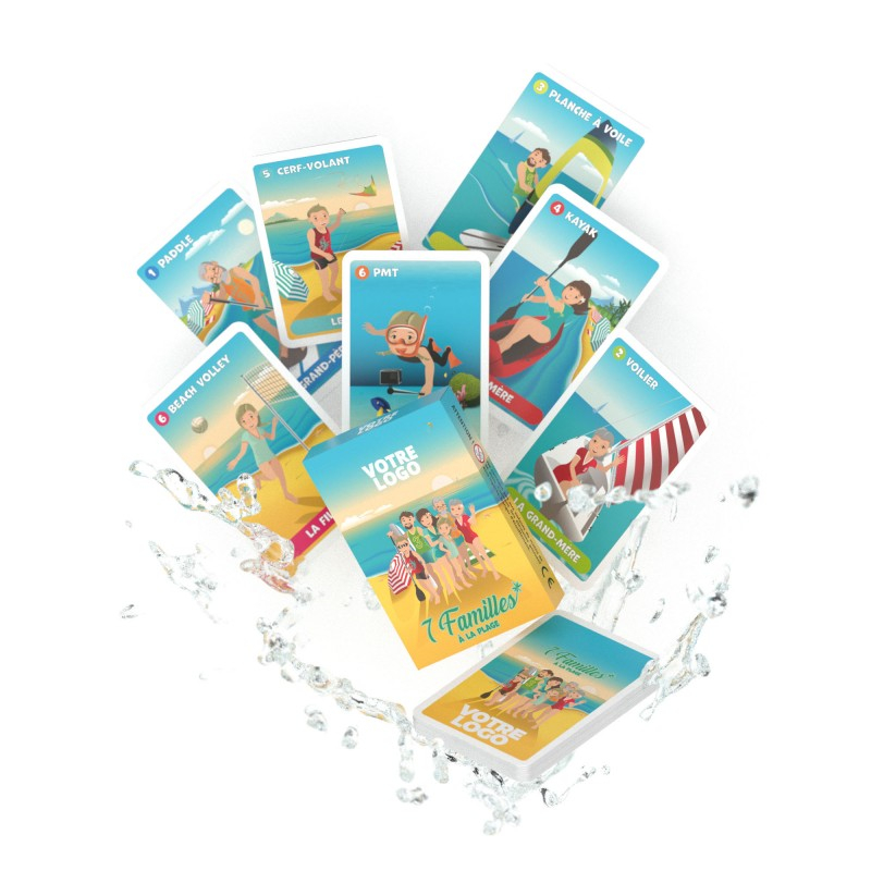 Jeux de 7 familles personnalisables - Différents thèmes A la plage